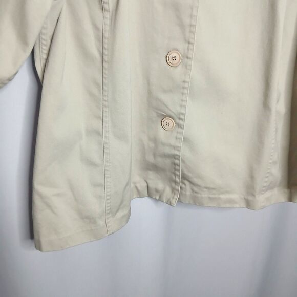CJ Banks Khaki Canvas Shirt Jacket Button Front Long Slve Cotton Womens 3X - Picture 3 of 7